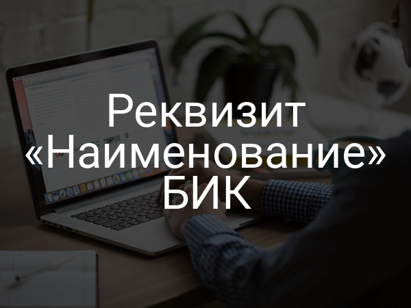 Реквизит «Наименование» БИК