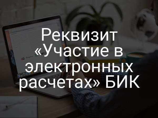 Реквизит «Участие в электронных расчетах» БИК