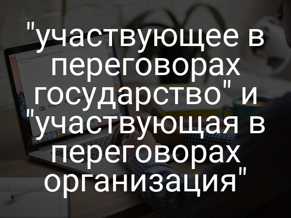 "участвующее в переговорах государство" и "участвующая в переговорах организация"