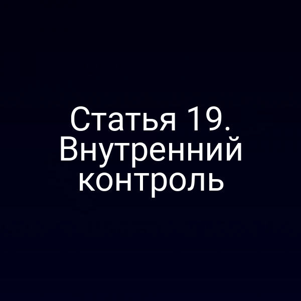 Внутренний контроль в организации согласно статье 19 Закона о бухучете
