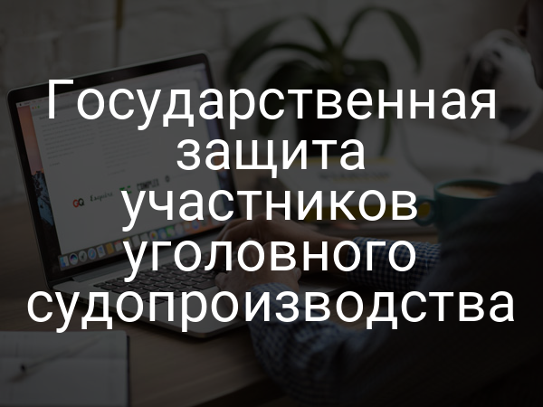 Государственная защита участников уголовного судопроизводства