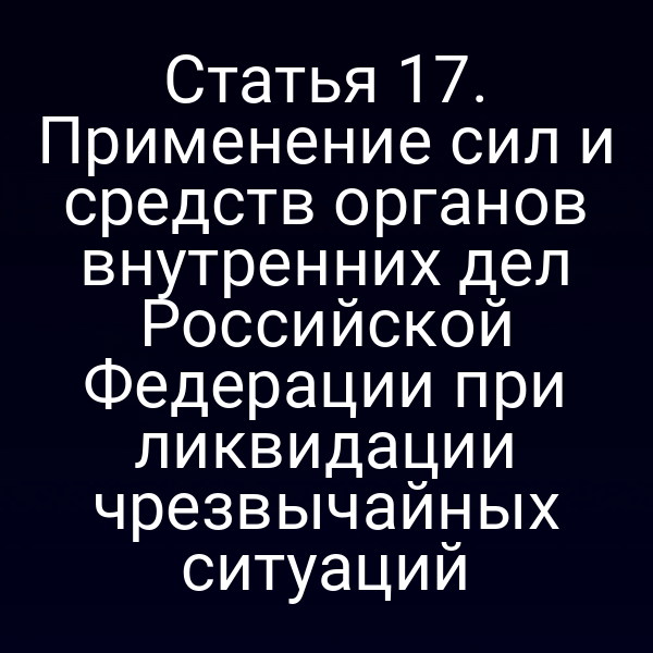 МВД РФ в работе по ликвидации чрезвычайной ситуации