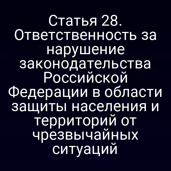 Постановка о правовой ответственности при нарушении закона № 68‑ФЗ в сфере защиты от ЧС