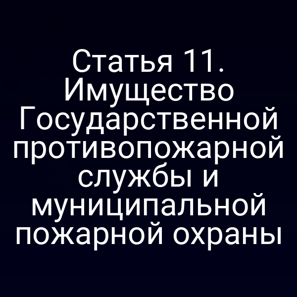 Имущество Государственной противопожарной службы и муниципальной пожарной охраны по закону № 69‑ФЗ