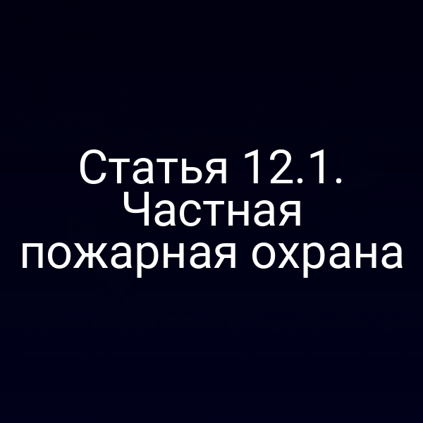 пожарная охрана на объекте согласно статье 12 Закона № 69‑ФЗ