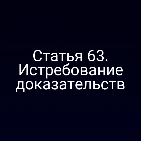 Статья 63. Истребование доказательств