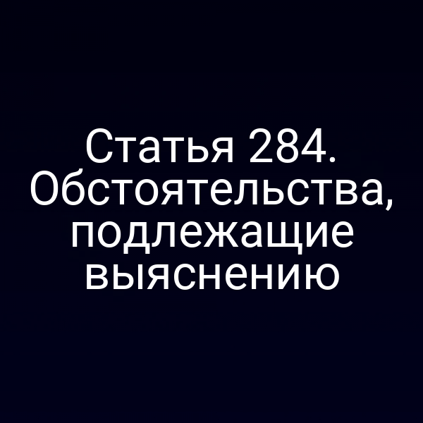 Статья 284. Обстоятельства, подлежащие выяснению