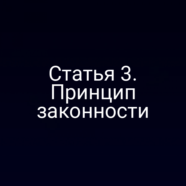 Статья 3. Принцип законности