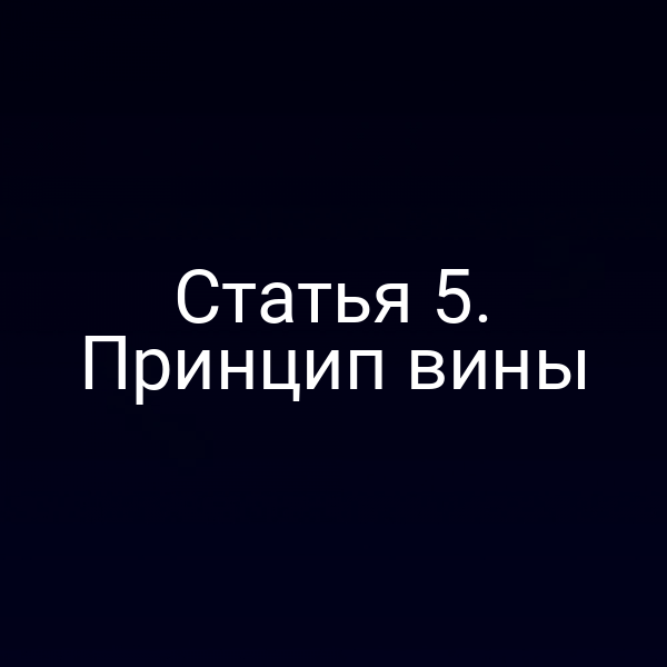 Статья 5. Принцип вины