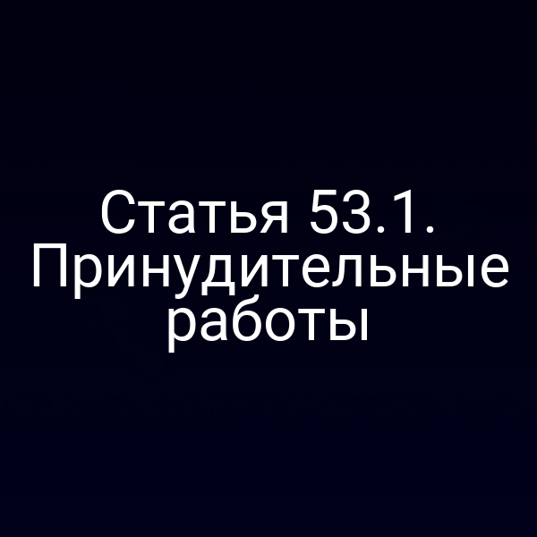 Статья 53.1. Принудительные работы