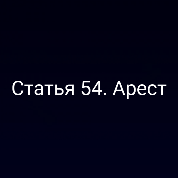 Статья 54. Арест