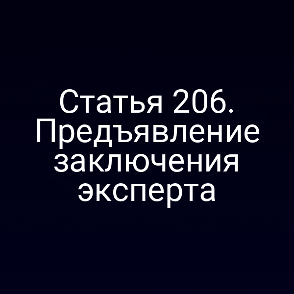 Статья 206. Предъявление заключения эксперта