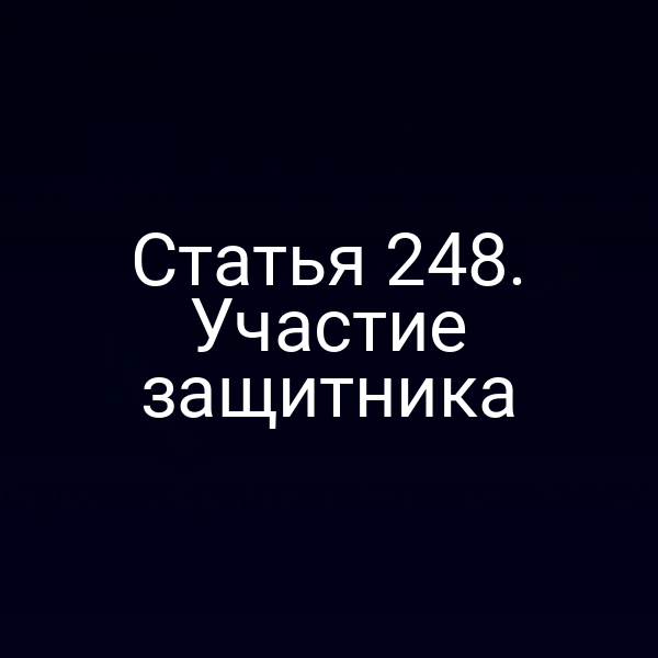 Статья 248. Участие защитника