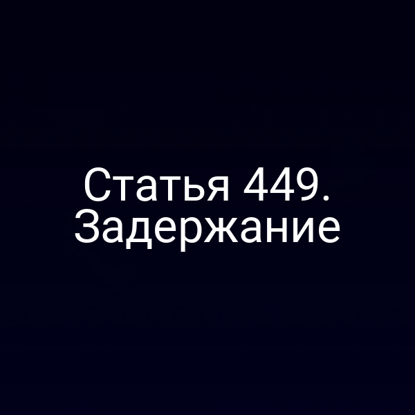 Статья 449. Задержание