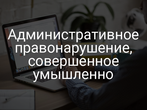 Административное правонарушение, совершенное умышленно