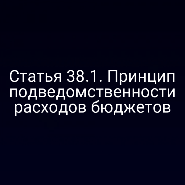 Статья 38.1. Принцип подведомственности расходов бюджетов