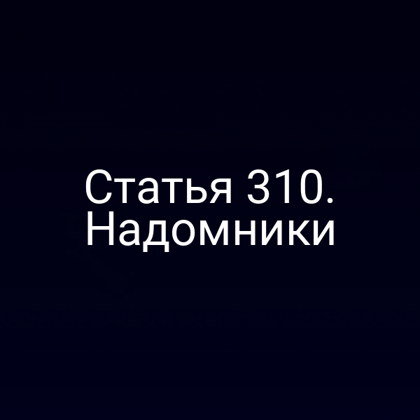 Статья 310. Надомники