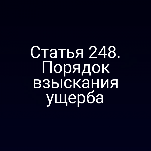 Статья 248. Порядок взыскания ущерба