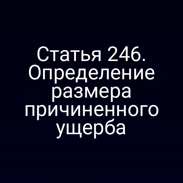 Статья 246. Определение размера причиненного ущерба