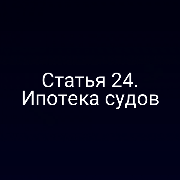 Статья 24.  Ипотека судов