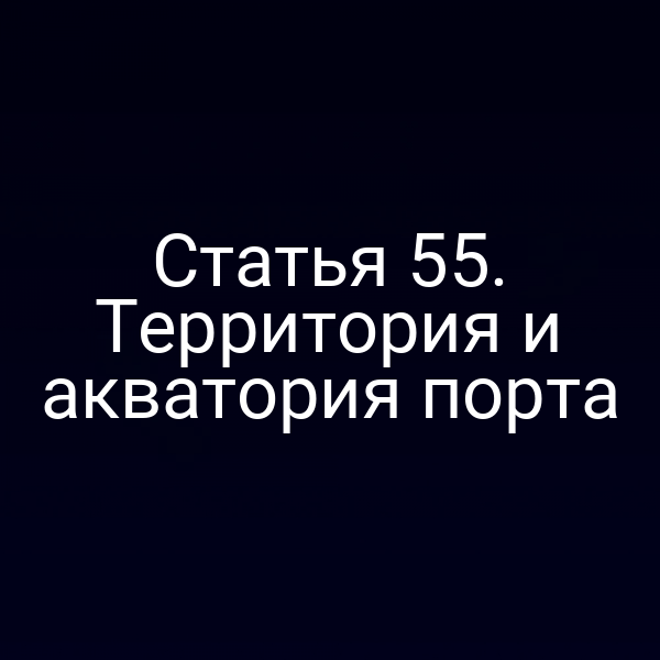 Статья 55.  Территория и акватория порта