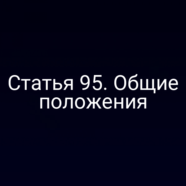 Статья 95.  Общие положения