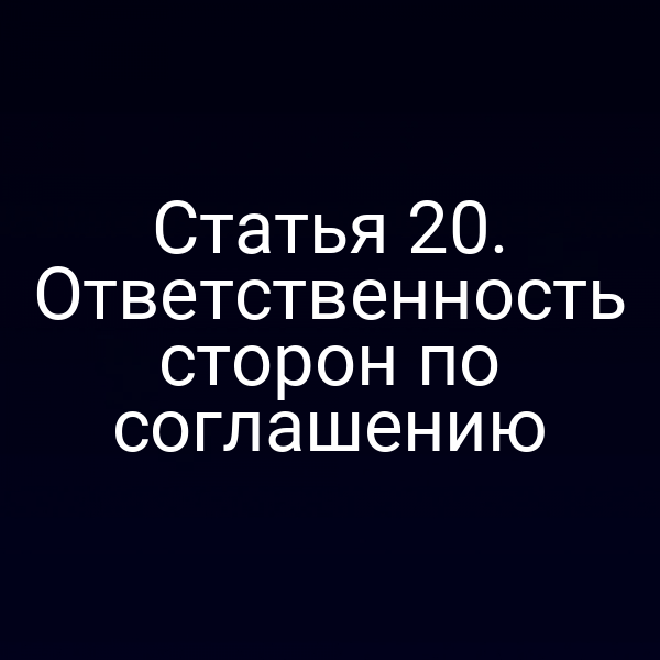 Статья 20. Ответственность сторон по соглашению