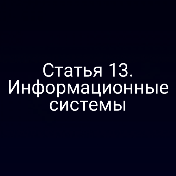 Статья 13. Информационные системы