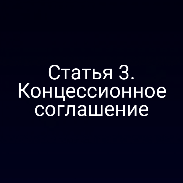Статья 3. Концессионное соглашение