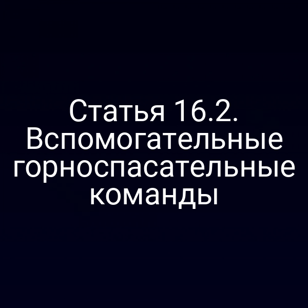 Статья 16.2. Вспомогательные горноспасательные команды
