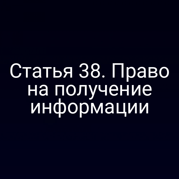 Статья 38. Право на получение информации