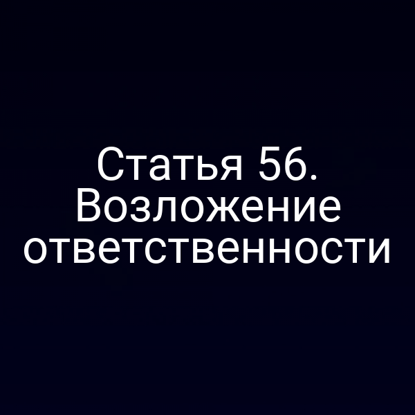 Статья 56. Возложение ответственности