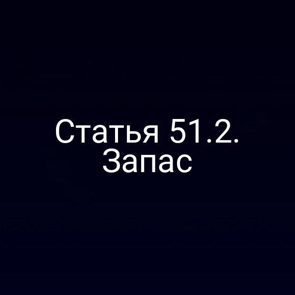Статья 51.2. Запас