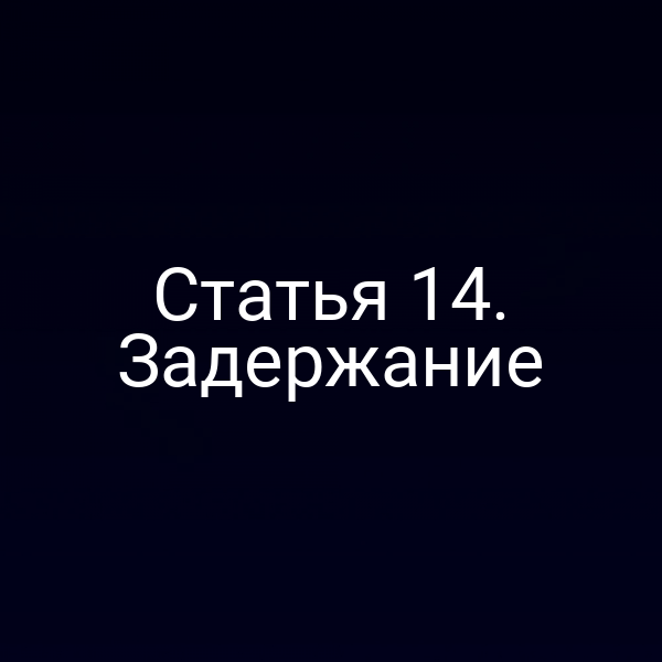 Статья 14. Задержание