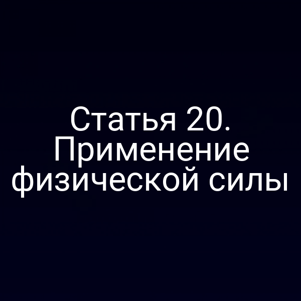 Статья 20. Применение физической силы