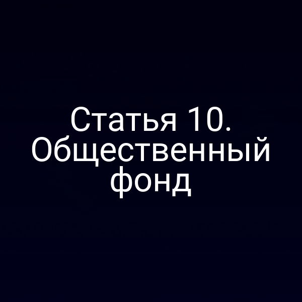 Статья 10. Общественный фонд