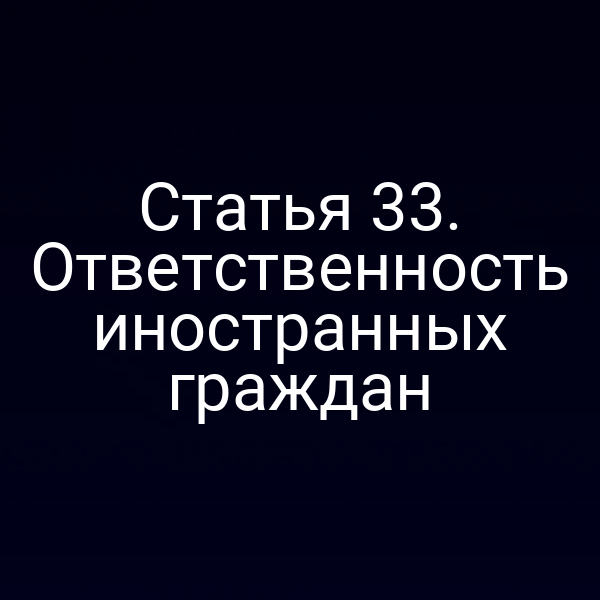 Статья 33. Ответственность иностранных граждан
