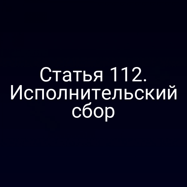 Статья 112. Исполнительский сбор