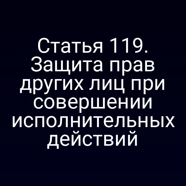 Статья 119. Защита прав других лиц при совершении исполнительных действий