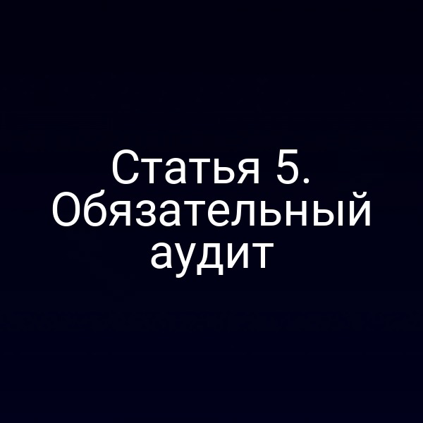 Статья 5. Обязательный аудит