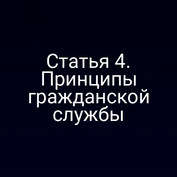 Статья 4. Принципы гражданской службы