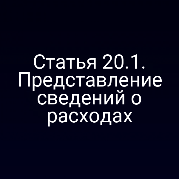 Статья 20.1. Представление сведений о расходах