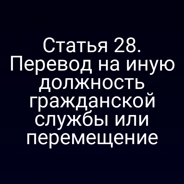 Статья 28. Перевод на иную должность гражданской службы или перемещение