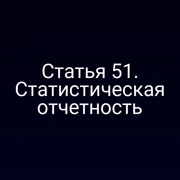 Статья 51. Статистическая отчетность