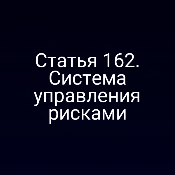 Статья 162. Система управления рисками