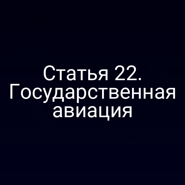 Статья 22. Государственная авиация