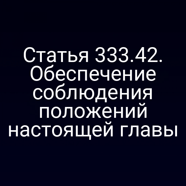 Статья 333.42. Обеспечение соблюдения положений настоящей главы