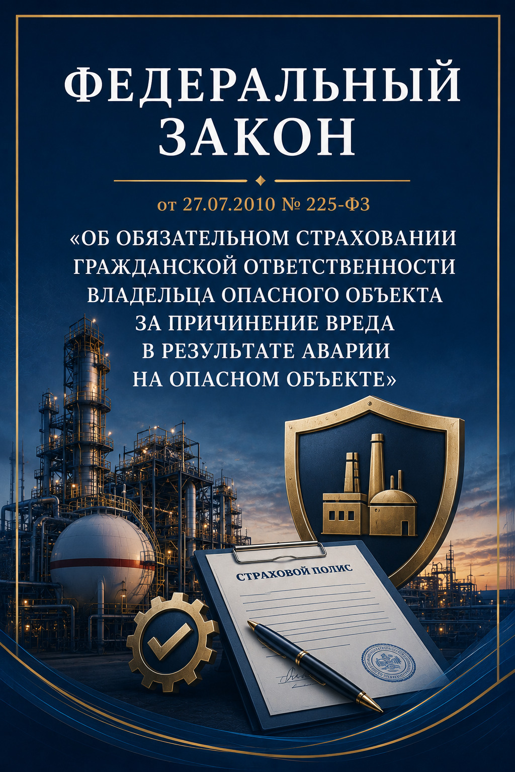 Оглавление: Федеральный закон от 27.07.2010 № 225-ФЗ «Об обязательном страховании гражданской ответственности владельца опасного объекта за причинение вреда в результате аварии на опасном объекте»