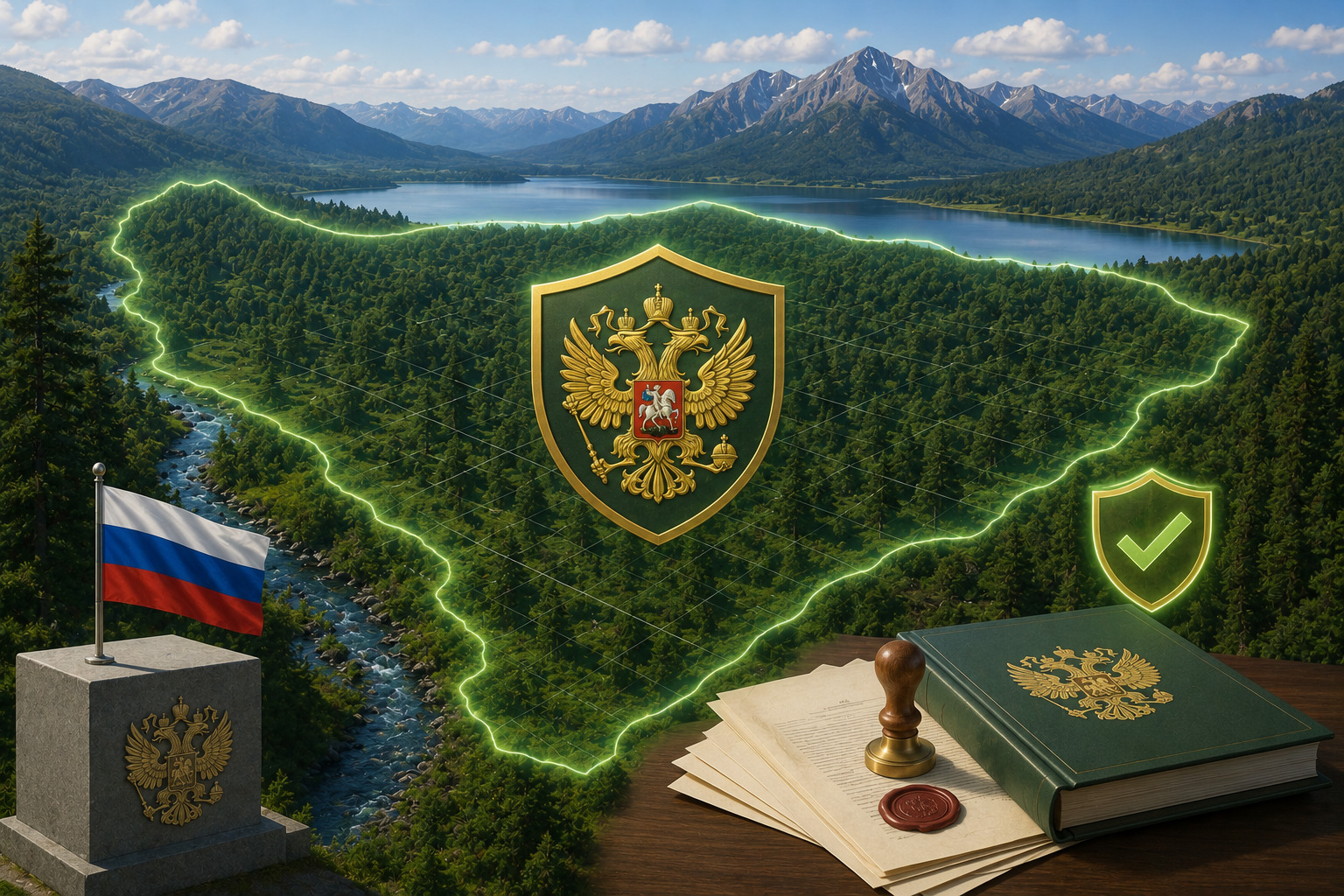 Das zuvor rechtlich registrierte Eigentumsrecht der Russischen Föderation an Land im Umfang der Objekte der besonderen Schutzgebiete bleibt nach der Annahme des Bundesgesetzes Nr. 505-FZ bestehen.