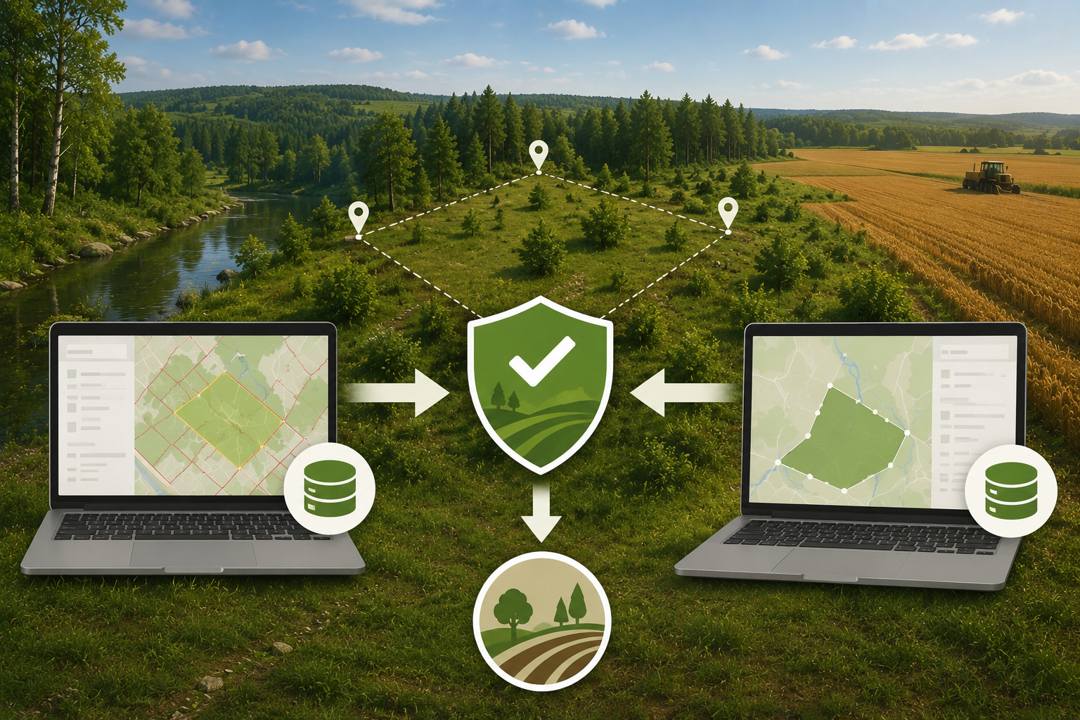 Bei Vorliegen von Informationen über das Grundstück in EGRN und GLR wird die Kategorie der Landfläche anhand der Daten des EGRN bestimmt.